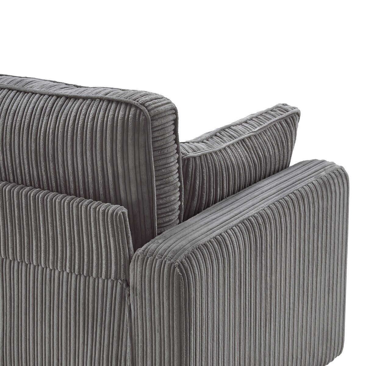 Canapé 3 places rectangulaire en velours côtelé LUE BONA 81, moderne, rembourré, en polyester, avec base en bois, pour salon