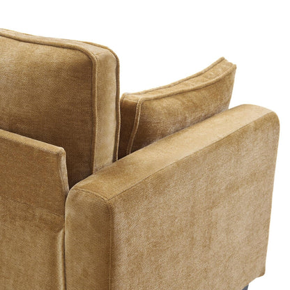 Canapé 3 places rectangulaire en velours côtelé LUE BONA 81, moderne, rembourré, en polyester, avec base en bois, pour salon
