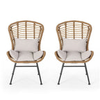 Fauteuils club d'extérieur en osier La Habra (lot de 2) par Christopher Knight Home
