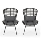 Fauteuils club d'extérieur en osier La Habra (lot de 2) par Christopher Knight Home