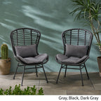 Fauteuils club d'extérieur en osier La Habra (lot de 2) par Christopher Knight Home