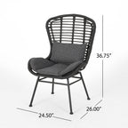 Fauteuils club d'extérieur en osier La Habra (lot de 2) par Christopher Knight Home