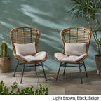 Fauteuils club d'extérieur en osier La Habra (lot de 2) par Christopher Knight Home