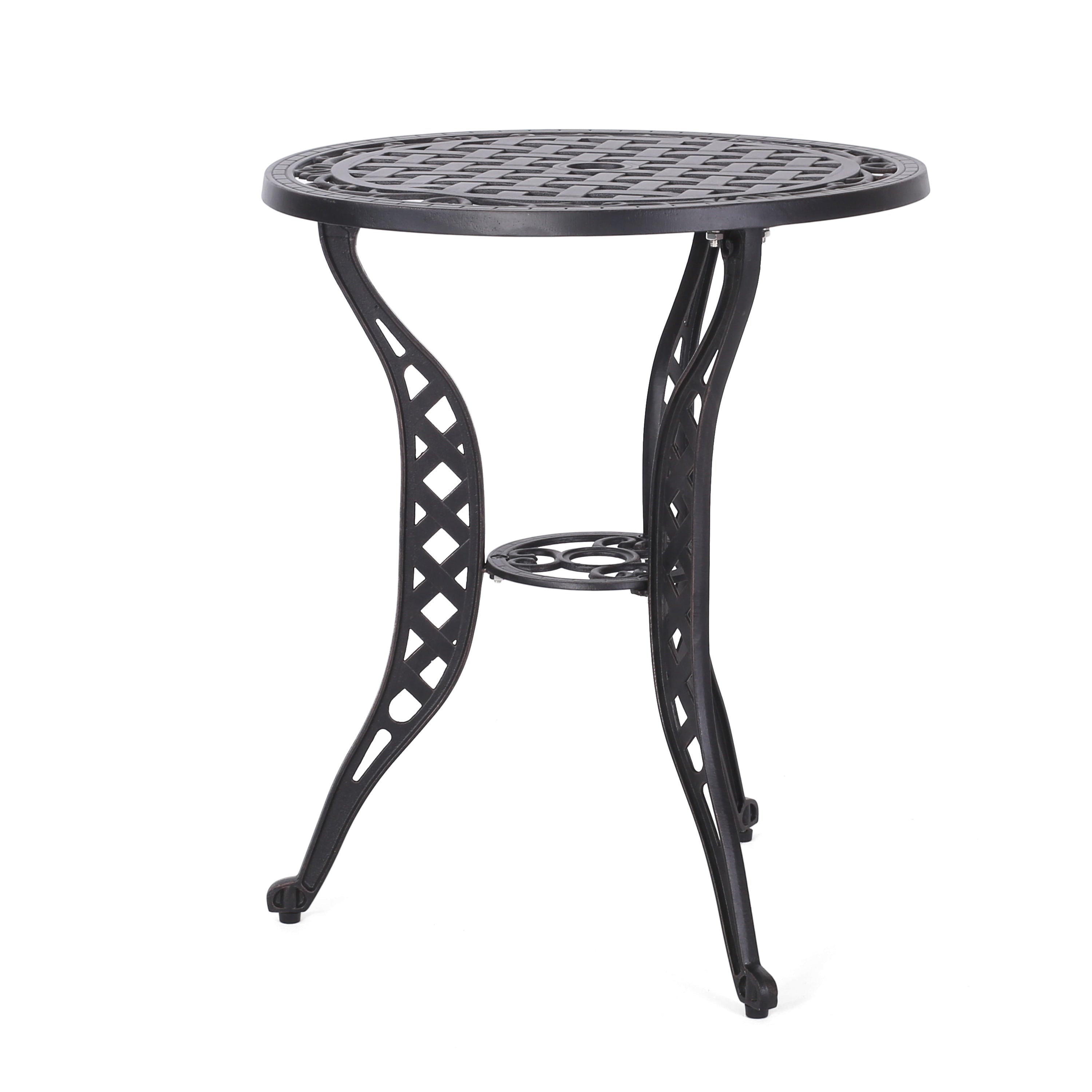Ensemble bistrot d'extérieur 3 pièces en aluminium moulé La Sola par Christopher Knight Home