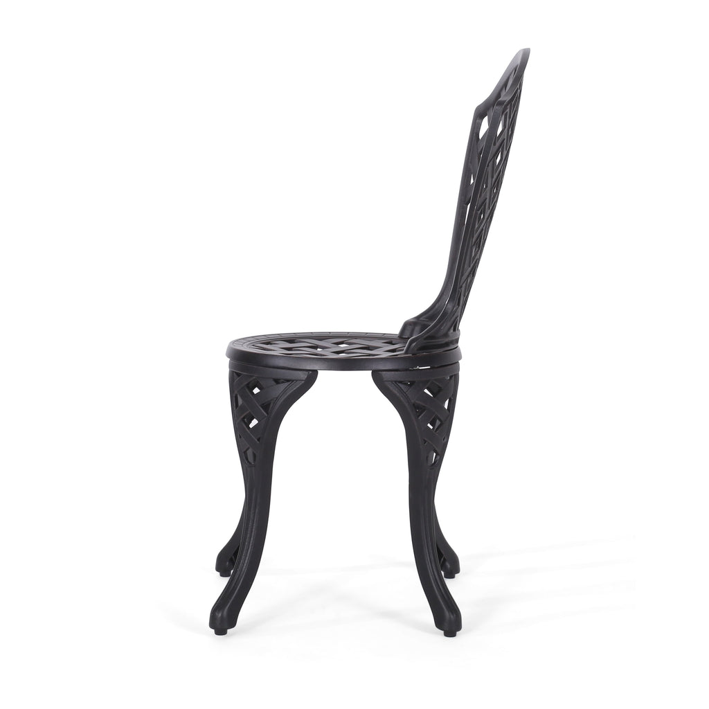 Ensemble bistrot d'extérieur 3 pièces en aluminium moulé La Sola par Christopher Knight Home
