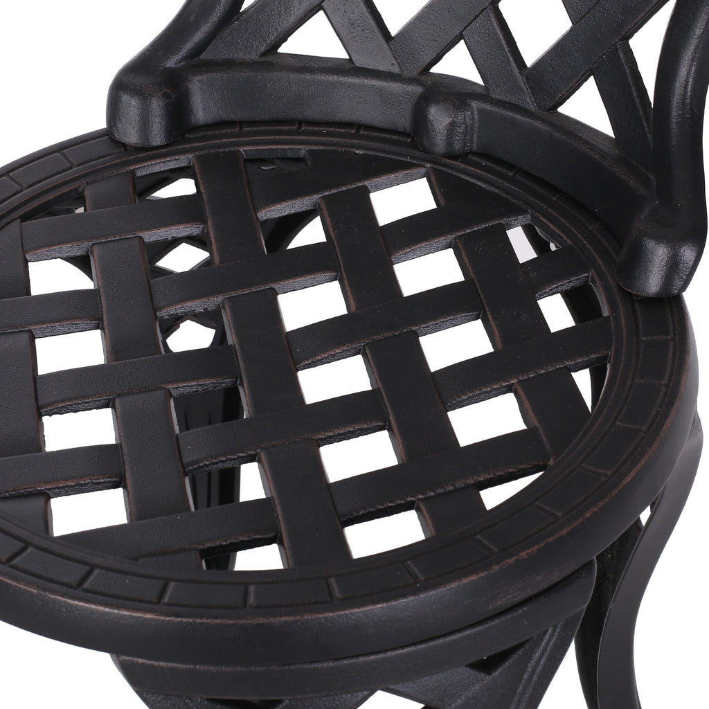 Ensemble bistrot d'extérieur 3 pièces en aluminium moulé La Sola par Christopher Knight Home