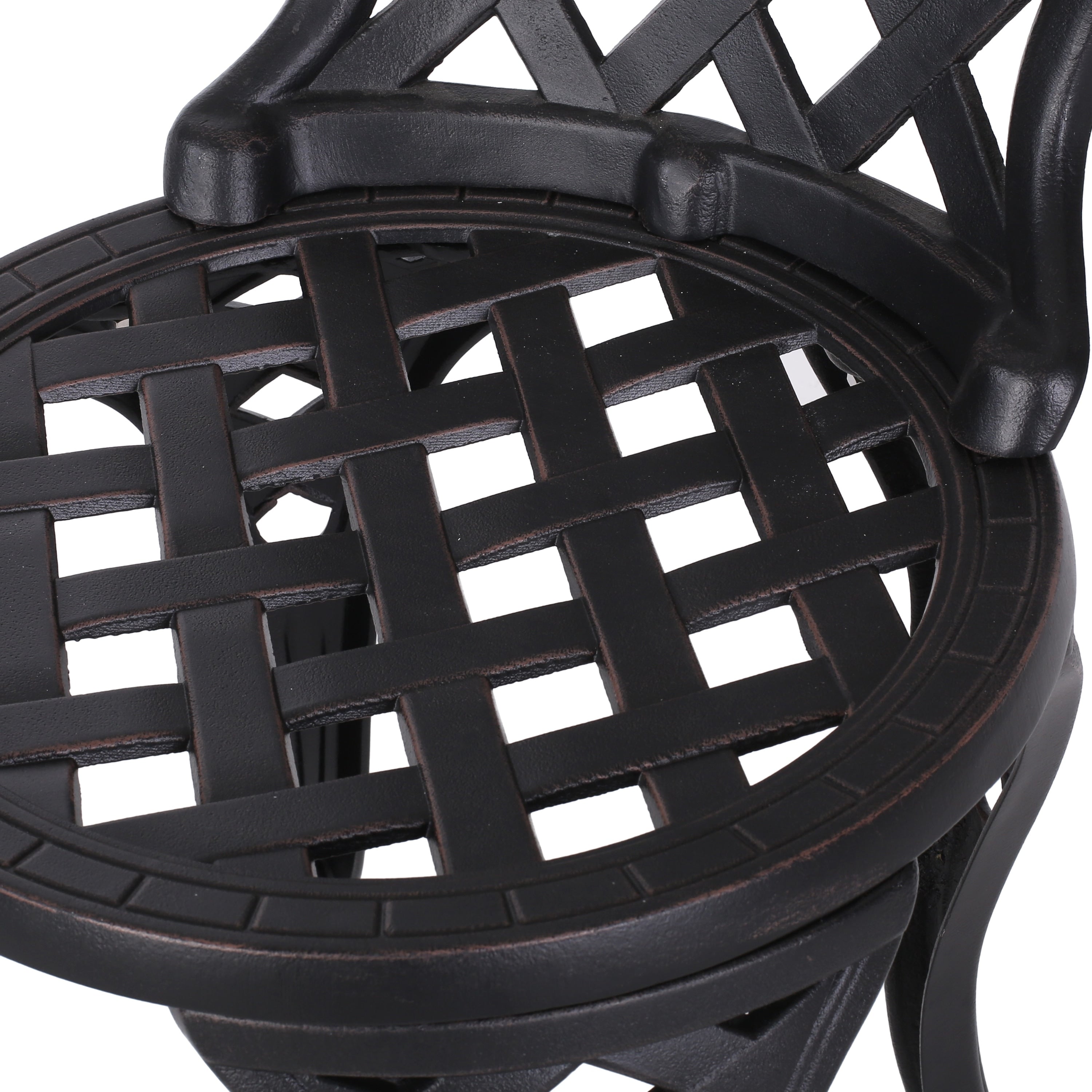 Ensemble bistrot d'extérieur 3 pièces en aluminium moulé La Sola par Christopher Knight Home