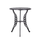 Ensemble bistrot d'extérieur 3 pièces en aluminium moulé La Sola par Christopher Knight Home