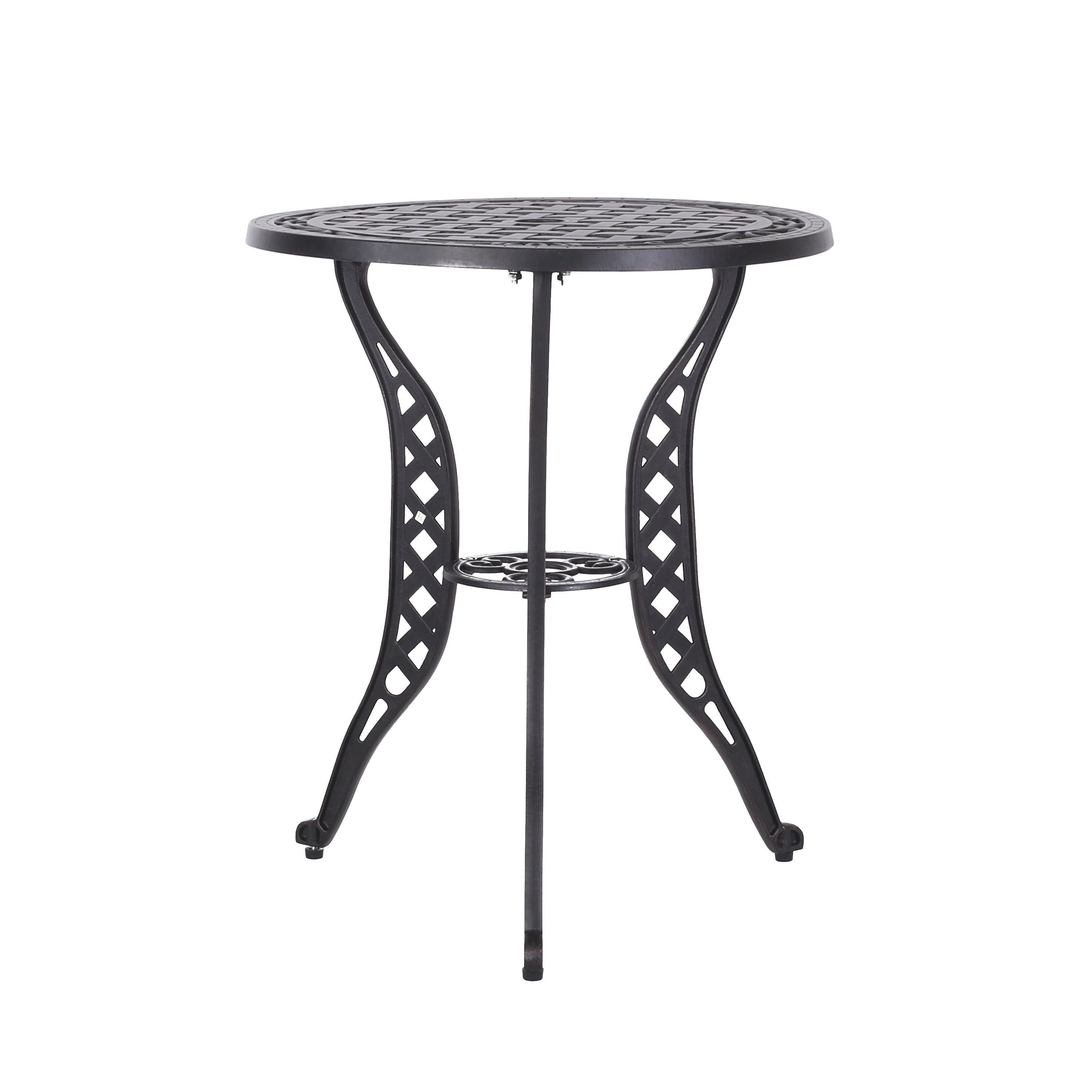 Ensemble bistrot d'extérieur 3 pièces en aluminium moulé La Sola par Christopher Knight Home