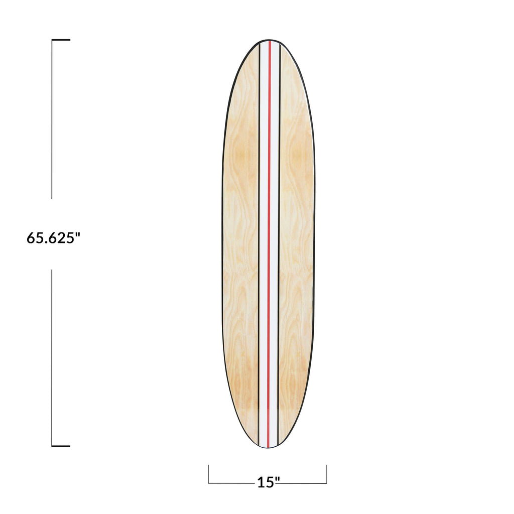Décoration murale en bois laqué en forme de planche de surf