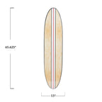 Décoration murale en bois laqué en forme de planche de surf