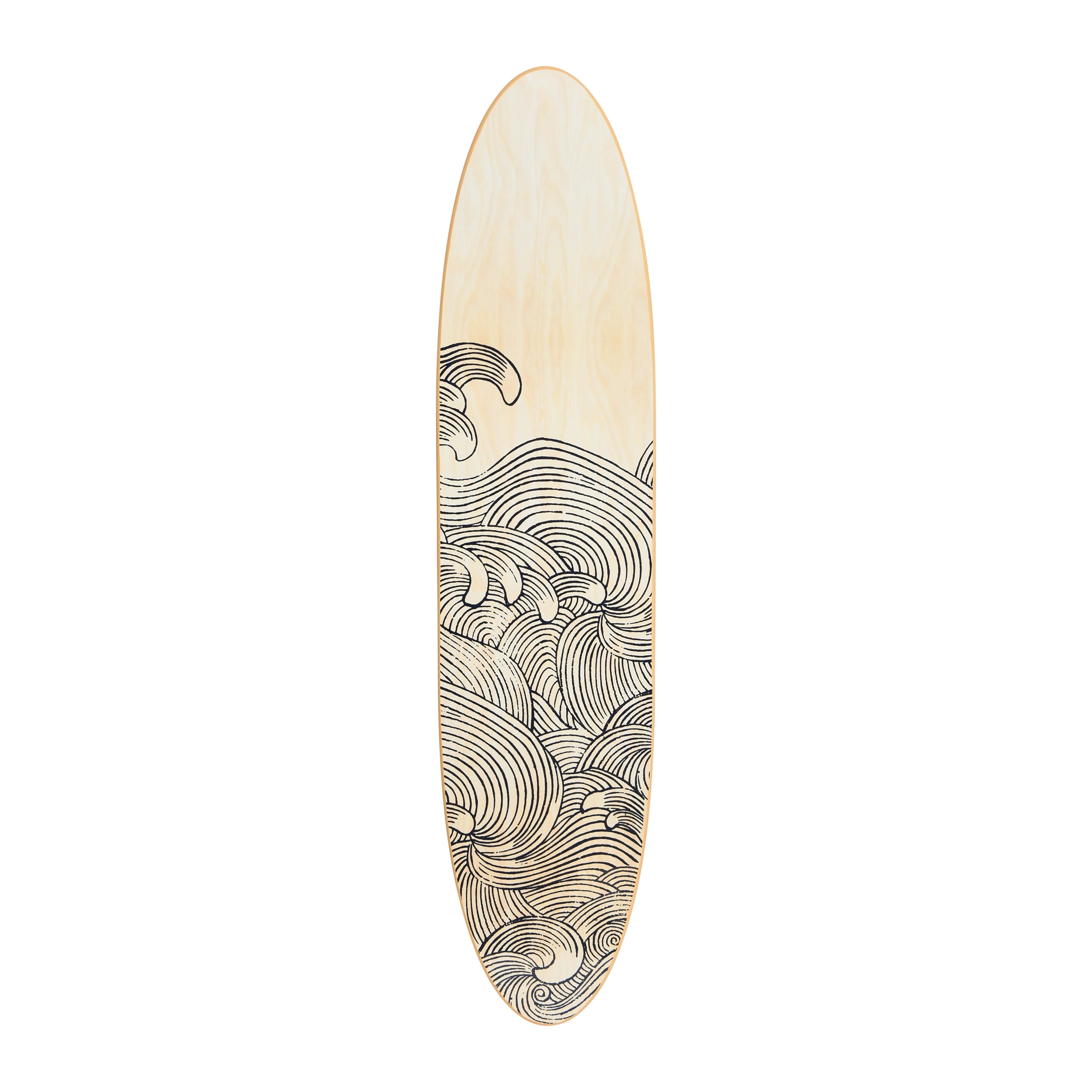 Décoration murale en bois laqué en forme de planche de surf