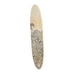 Décoration murale en bois laqué en forme de planche de surf