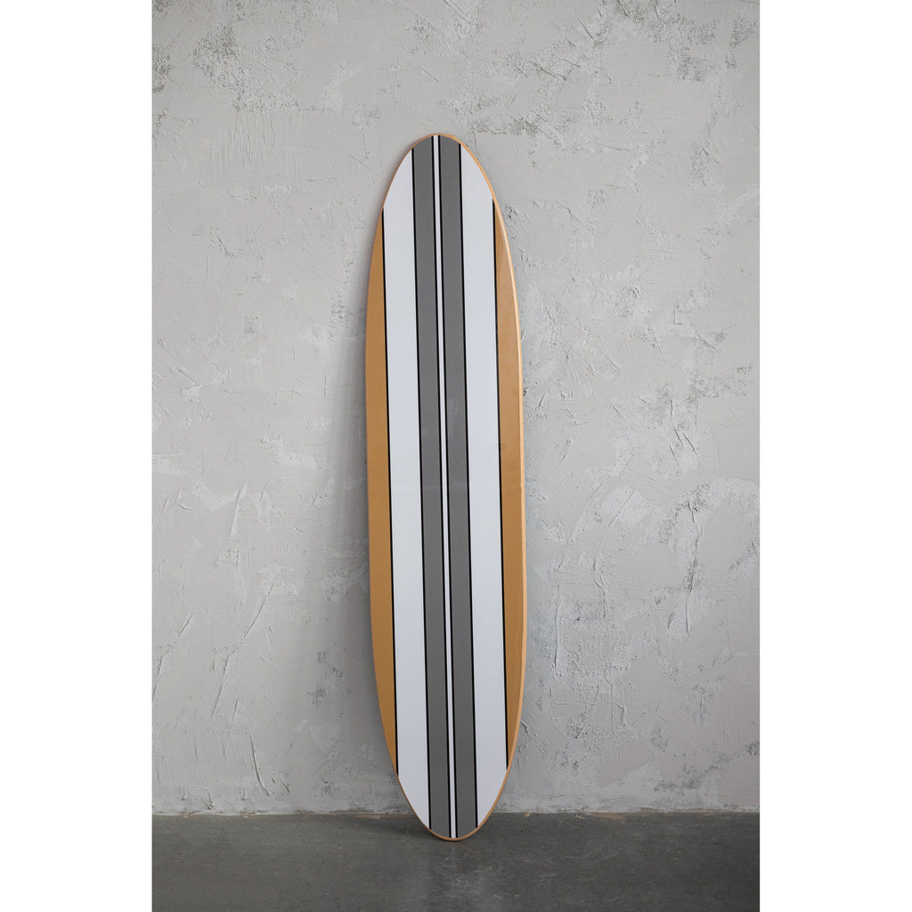 Décoration murale en bois laqué en forme de planche de surf