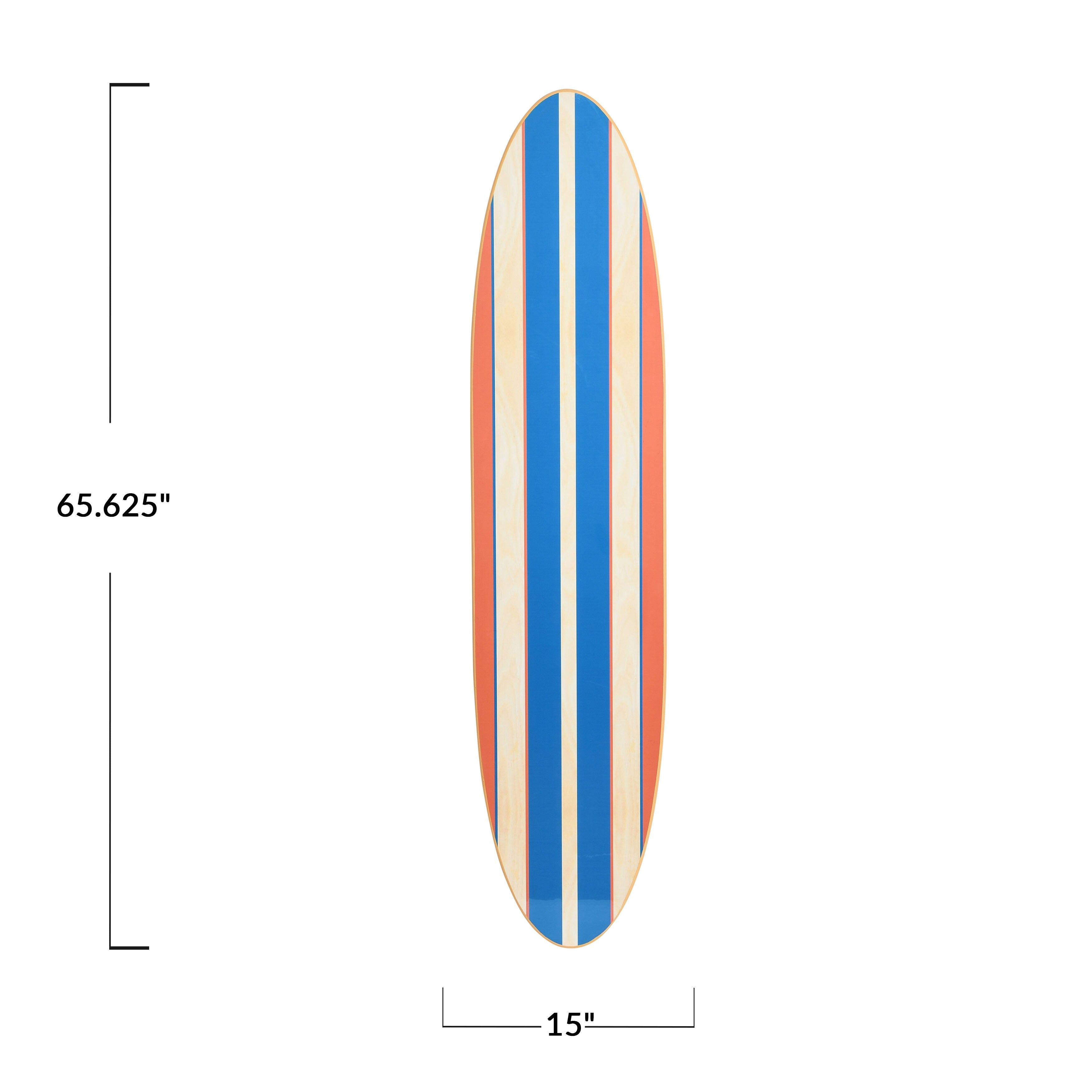Décoration murale en bois laqué en forme de planche de surf