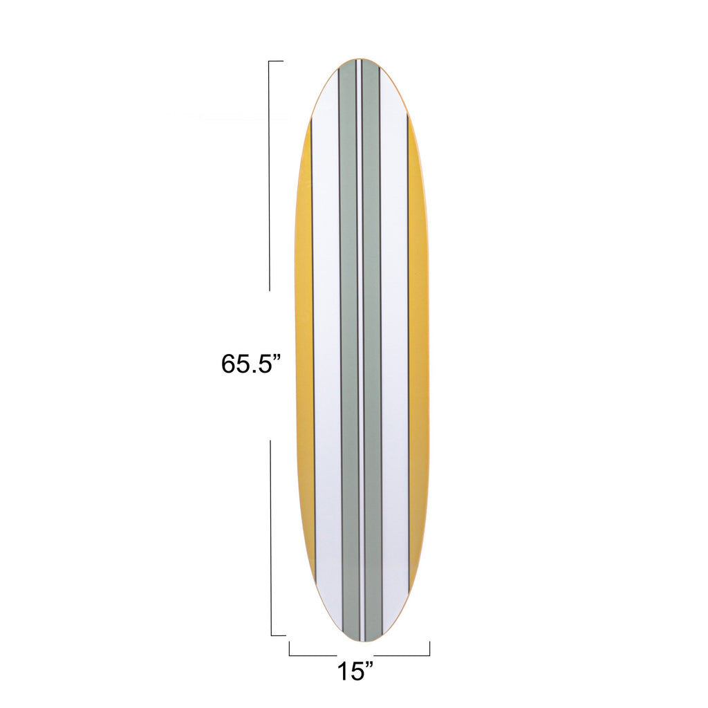 Décoration murale en bois laqué en forme de planche de surf
