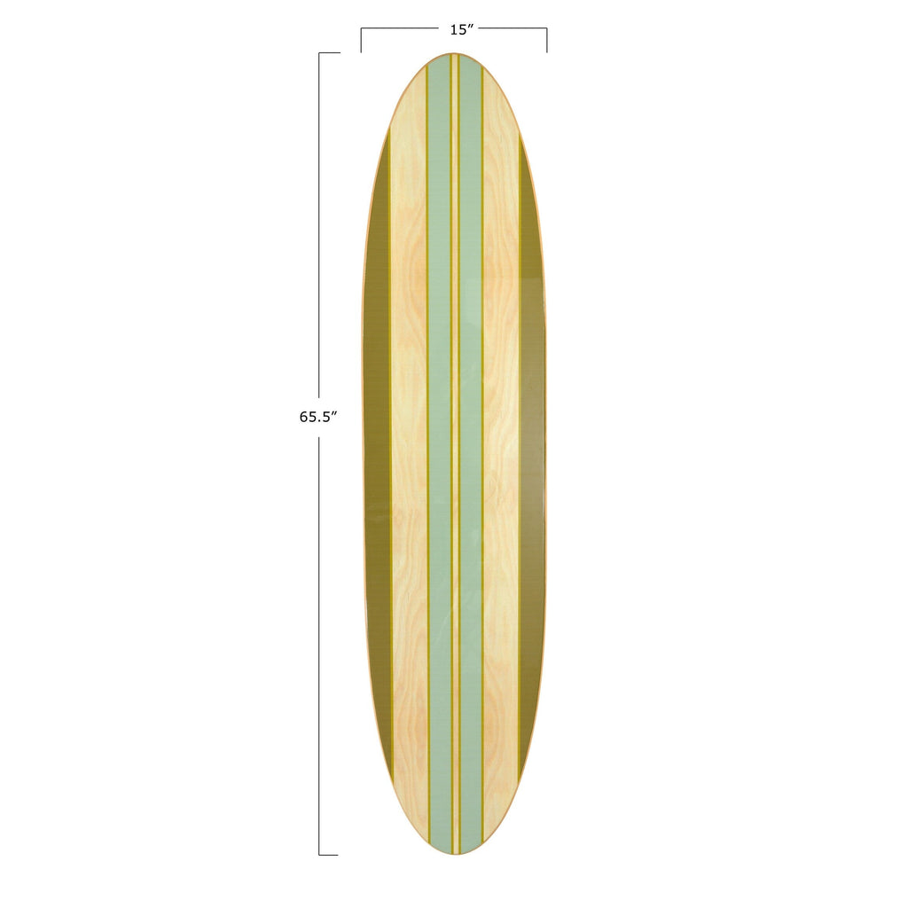 Décoration murale en bois laqué en forme de planche de surf