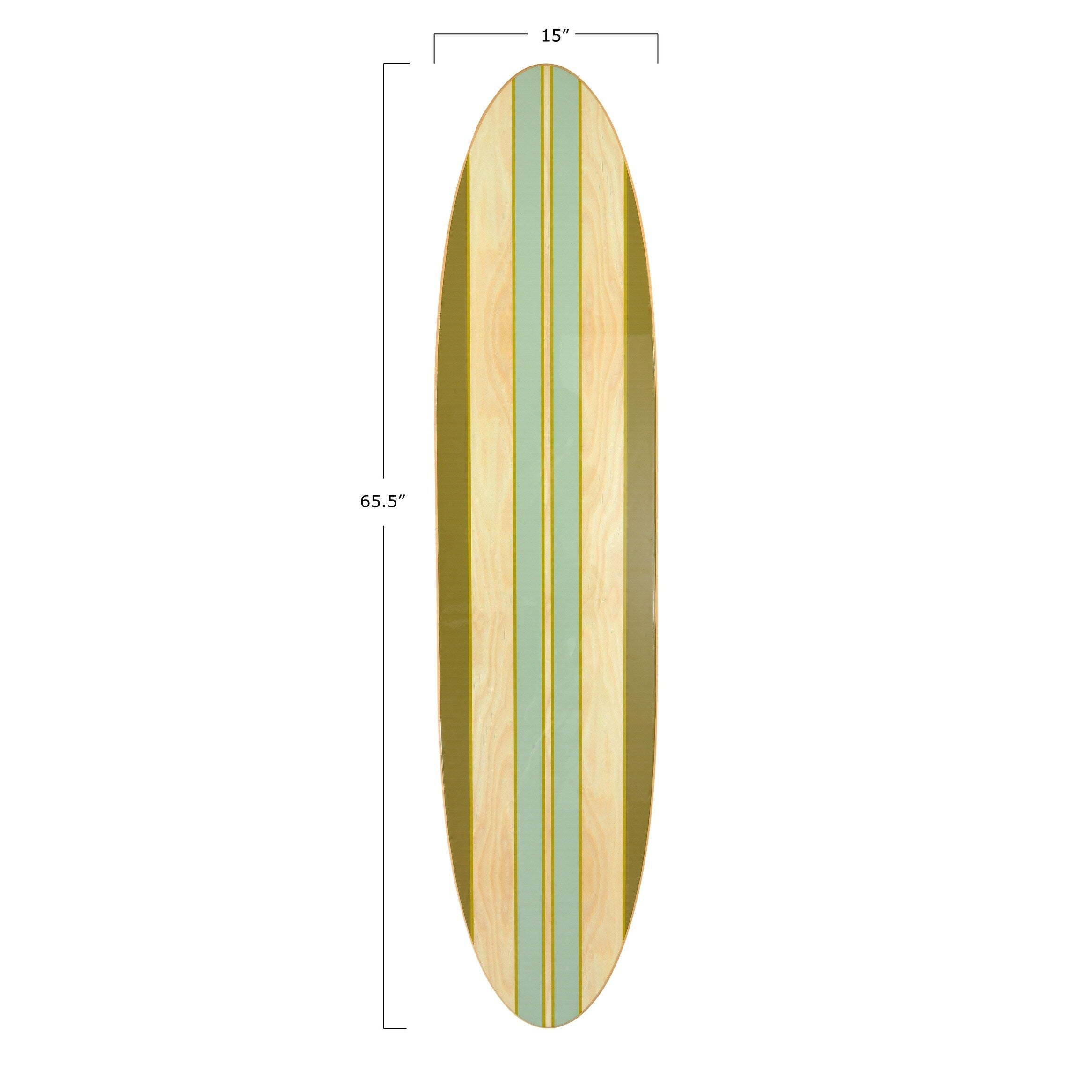 Décoration murale en bois laqué en forme de planche de surf