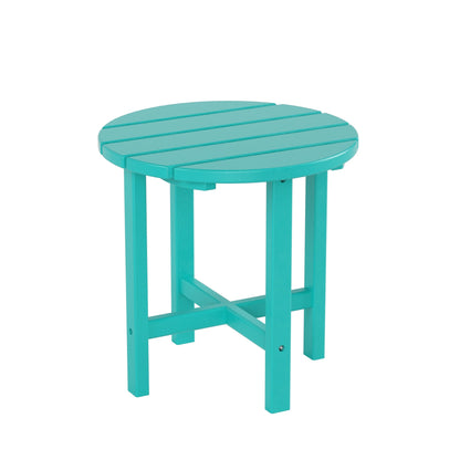 Chaises à bascule d'extérieur Polytrends Laguna en PEHD toutes saisons avec table d'appoint (ensemble de 3 pièces)