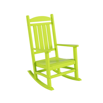 Chaises à bascule d'extérieur Polytrends Laguna en PEHD toutes saisons avec table d'appoint (ensemble de 3 pièces)