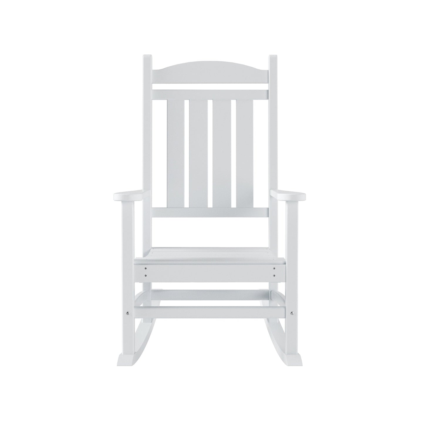 Chaises à bascule d'extérieur Polytrends Laguna en PEHD toutes saisons avec table d'appoint (ensemble de 3 pièces)