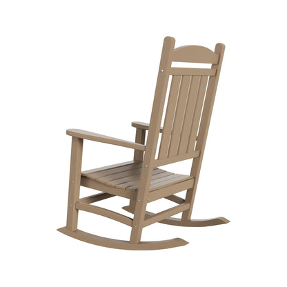 Chaises à bascule d'extérieur Polytrends Laguna en PEHD toutes saisons avec table d'appoint (ensemble de 3 pièces)