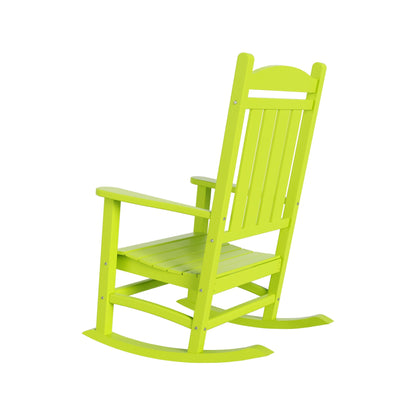 Chaises à bascule d'extérieur Polytrends Laguna en PEHD toutes saisons avec table d'appoint (ensemble de 3 pièces)
