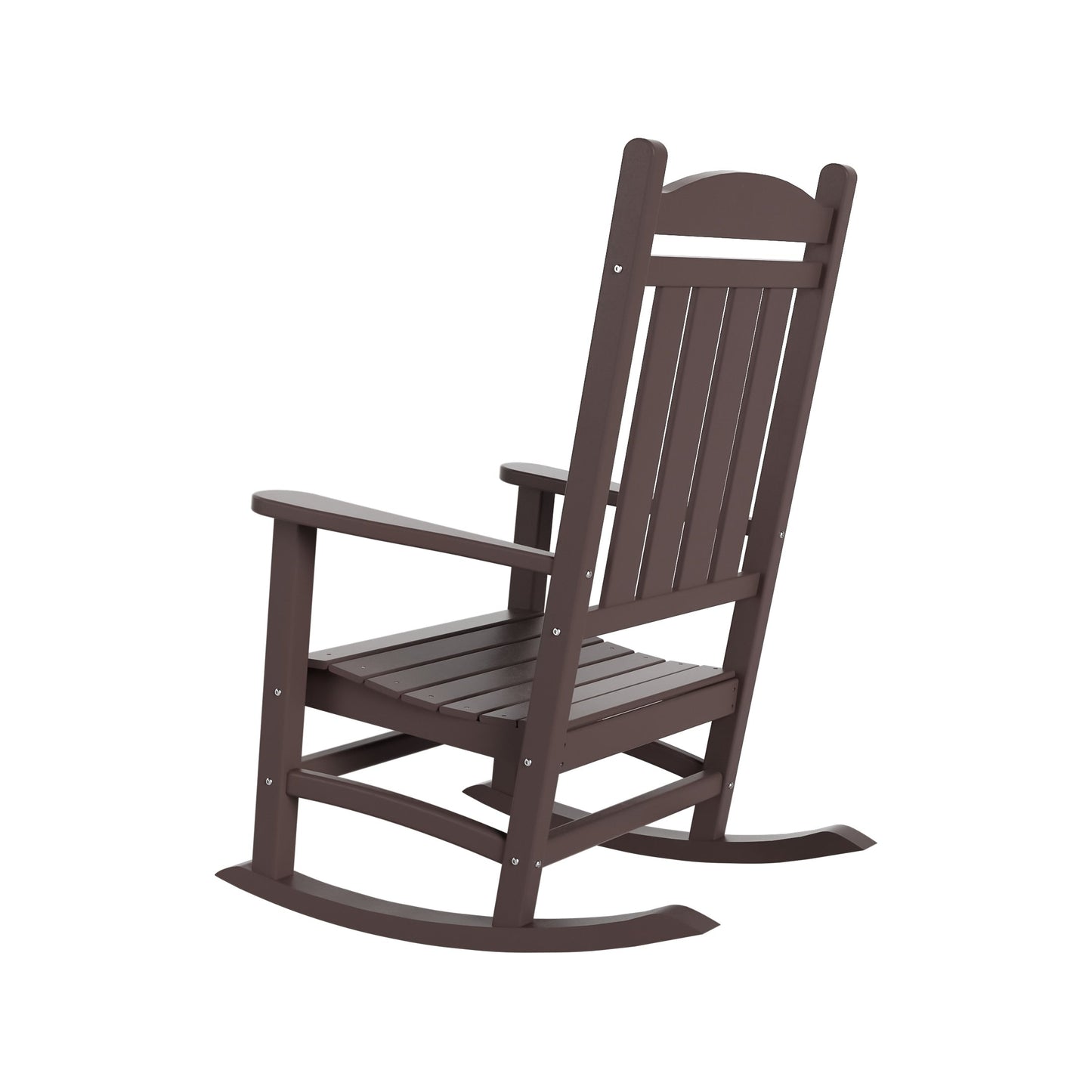Chaises à bascule d'extérieur Polytrends Laguna en PEHD toutes saisons avec table d'appoint (ensemble de 3 pièces)