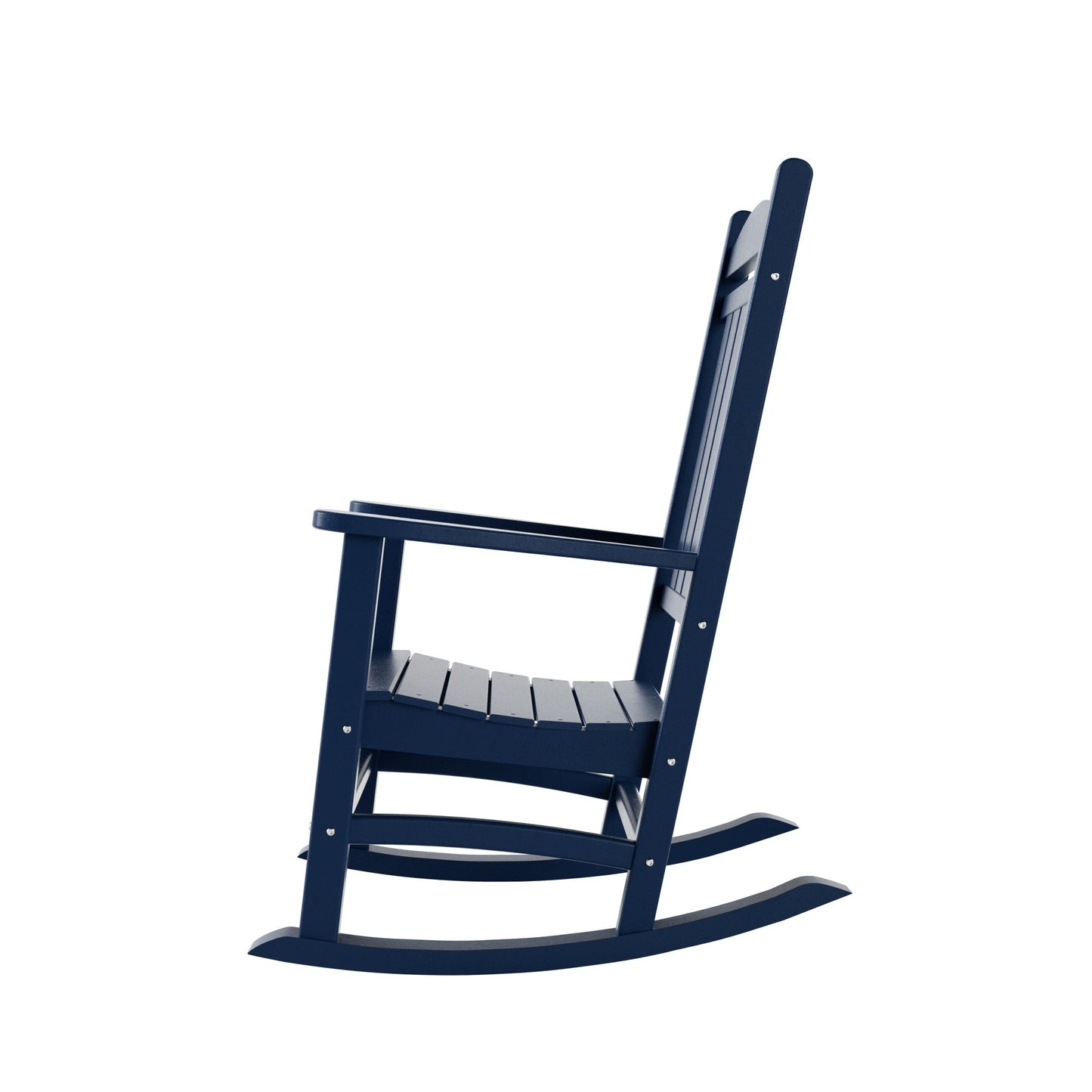 Chaises à bascule d'extérieur Polytrends Laguna en PEHD toutes saisons avec table d'appoint (ensemble de 3 pièces)