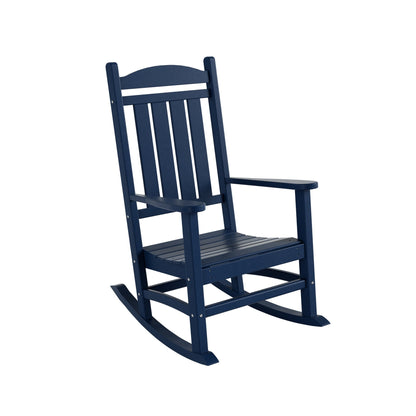 Chaises à bascule d'extérieur Polytrends Laguna en PEHD toutes saisons avec table d'appoint (ensemble de 3 pièces)