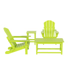 Ensemble de 4 chaises Adirondack pliables Polytrends Laguna en PEHD pour terrasse extérieure, toutes saisons