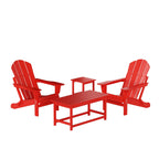 Ensemble de 4 chaises Adirondack pliables Polytrends Laguna en PEHD pour terrasse extérieure, toutes saisons