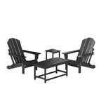 Ensemble de 4 chaises Adirondack pliables Polytrends Laguna en PEHD pour terrasse extérieure, toutes saisons