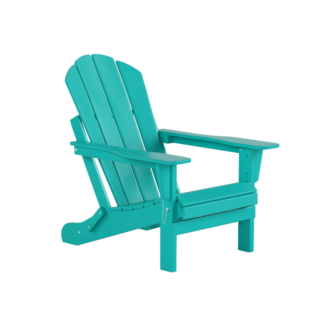 Ensemble de 4 chaises Adirondack pliables Polytrends Laguna en PEHD pour terrasse extérieure, toutes saisons