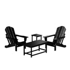 Ensemble de 4 chaises Adirondack pliables Polytrends Laguna en PEHD pour terrasse extérieure, toutes saisons
