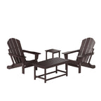 Ensemble de 4 chaises Adirondack pliables Polytrends Laguna en PEHD pour terrasse extérieure, toutes saisons