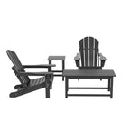 Ensemble de 4 chaises Adirondack pliables Polytrends Laguna en PEHD pour terrasse extérieure, toutes saisons