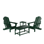 Ensemble de 4 chaises Adirondack pliables Polytrends Laguna en PEHD pour terrasse extérieure, toutes saisons