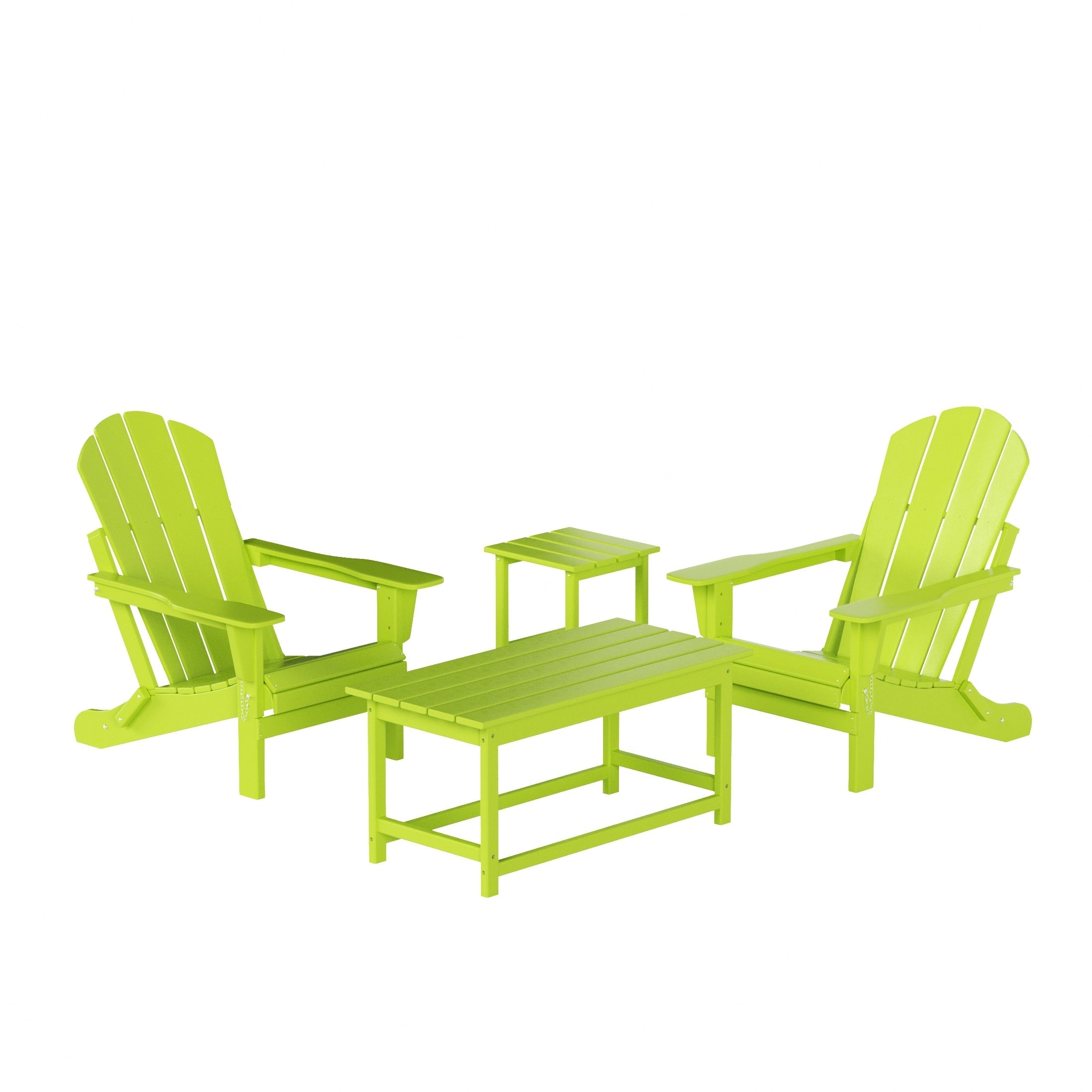 Ensemble de 4 chaises Adirondack pliables Polytrends Laguna en PEHD pour terrasse extérieure, toutes saisons