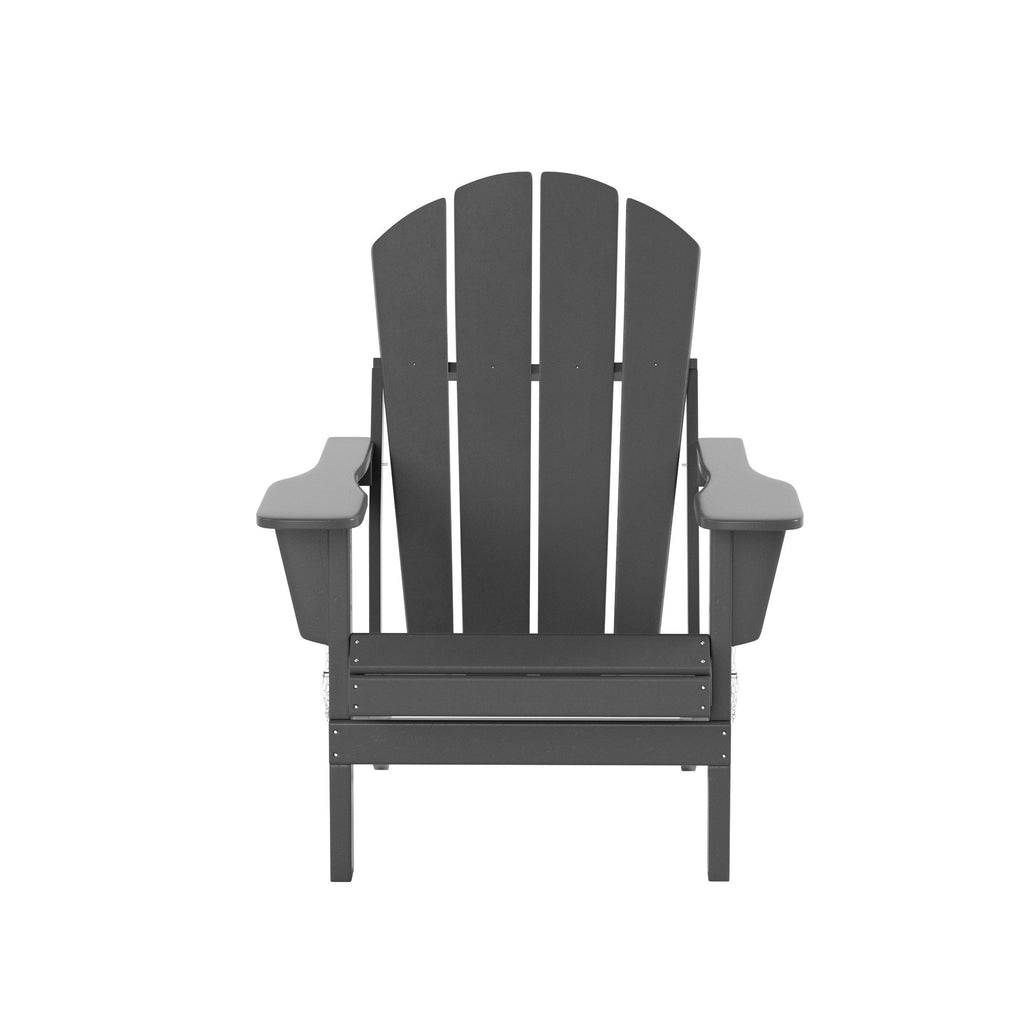 Ensemble de 4 chaises Adirondack pliables Polytrends Laguna en PEHD pour terrasse extérieure, toutes saisons