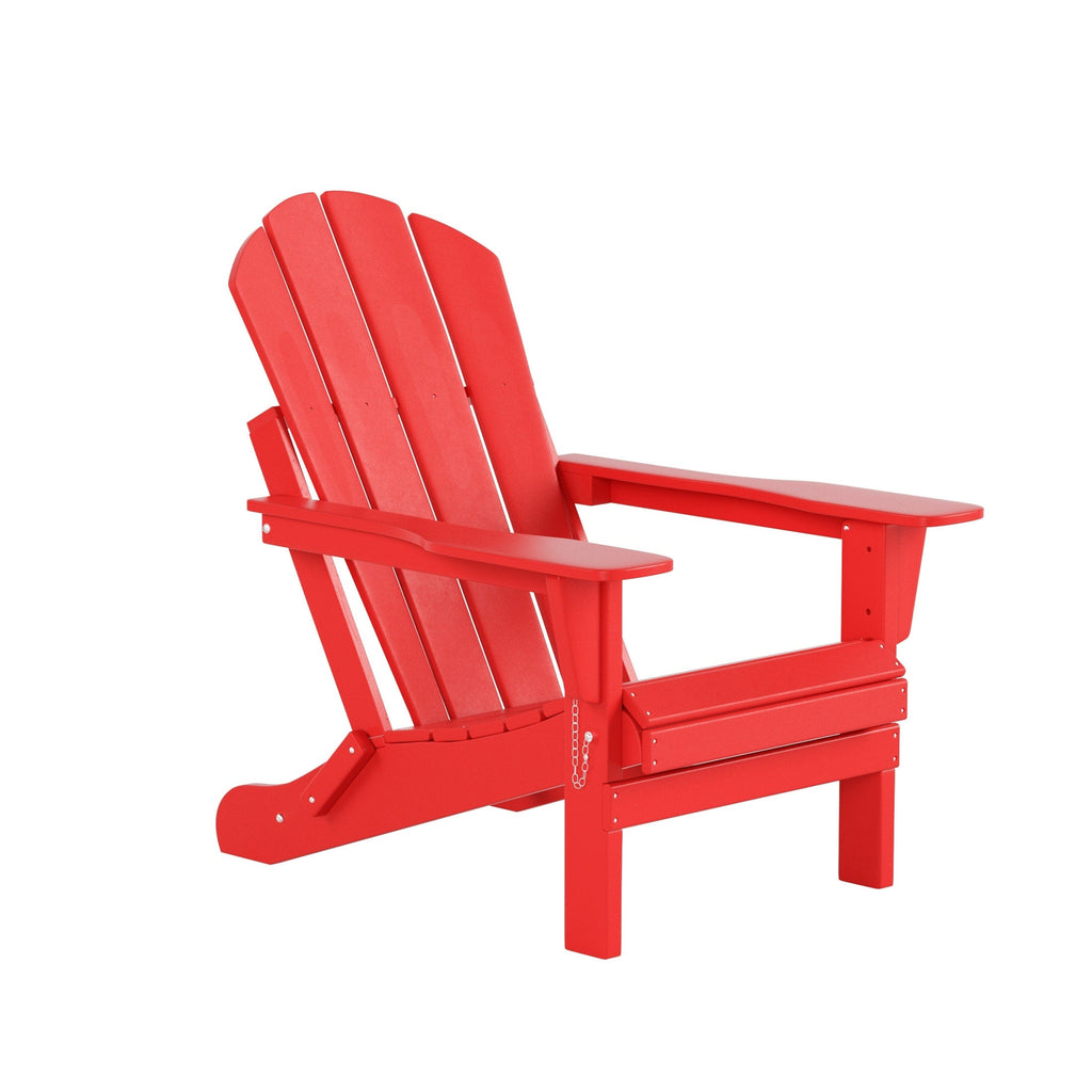 Ensemble de 4 chaises Adirondack pliables Polytrends Laguna en PEHD pour terrasse extérieure, toutes saisons