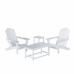 Ensemble de 4 chaises Adirondack pliables Polytrends Laguna en PEHD pour terrasse extérieure, toutes saisons