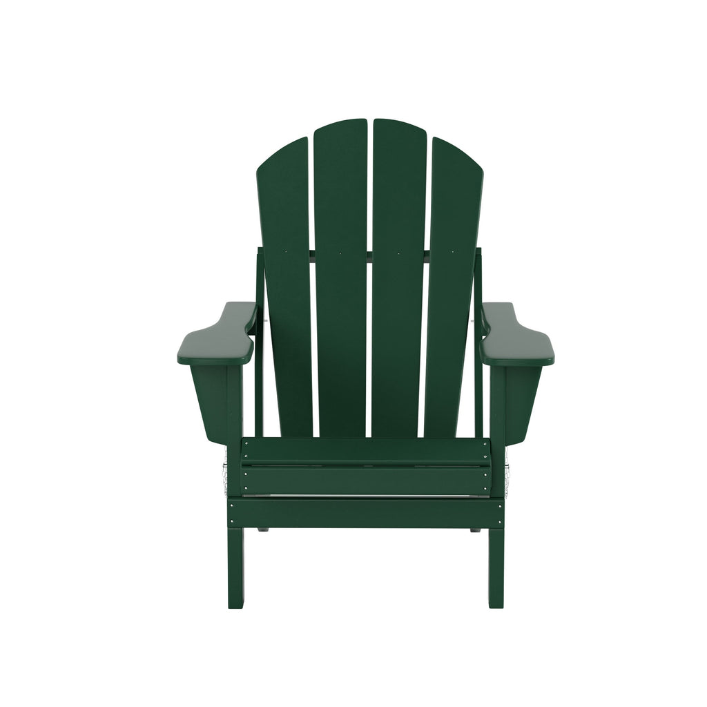 Ensemble de 4 chaises Adirondack pliables Polytrends Laguna en PEHD pour terrasse extérieure, toutes saisons