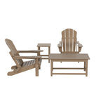 Ensemble de 4 chaises Adirondack pliables Polytrends Laguna en PEHD pour terrasse extérieure, toutes saisons