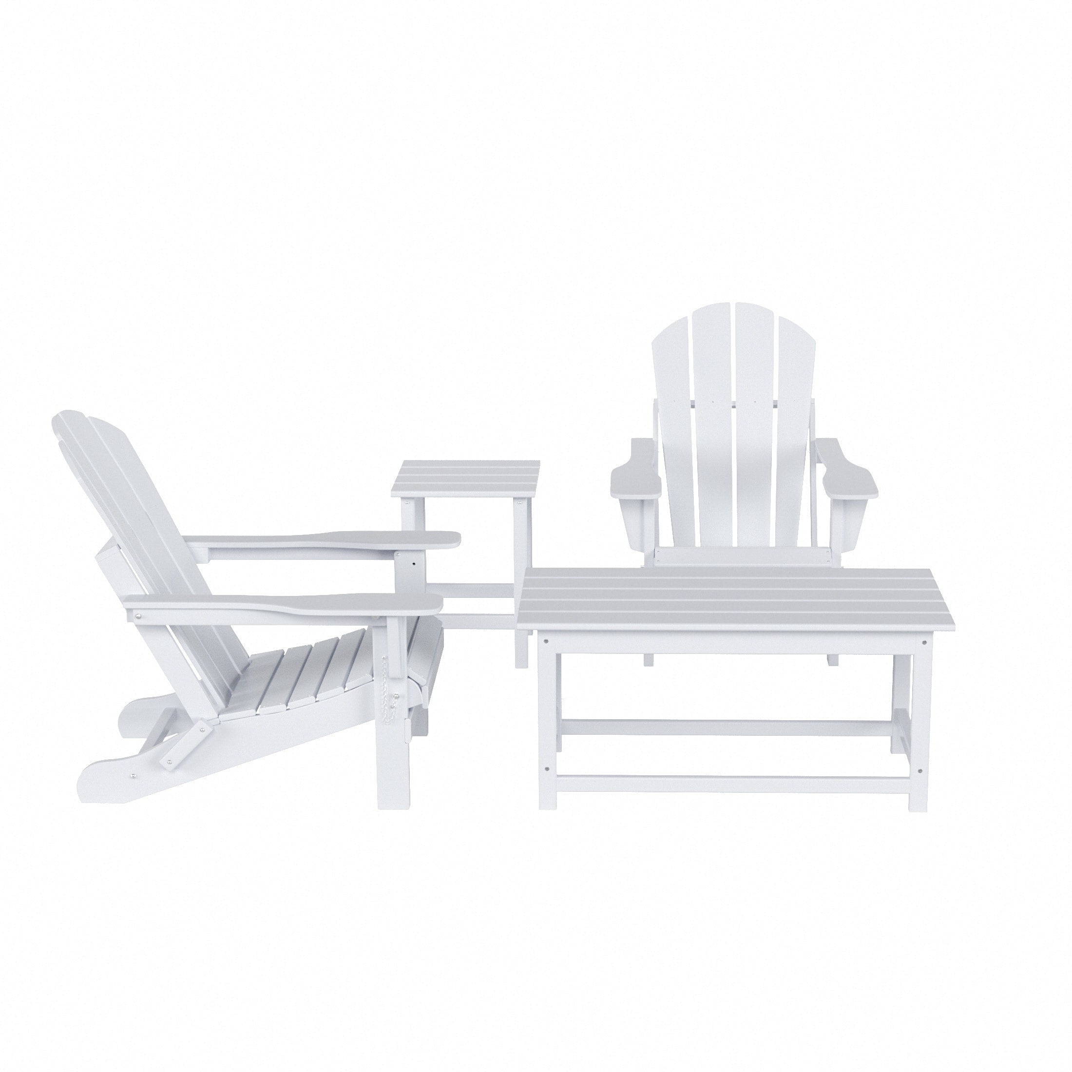 Ensemble de 4 chaises Adirondack pliables Polytrends Laguna en PEHD pour terrasse extérieure, toutes saisons