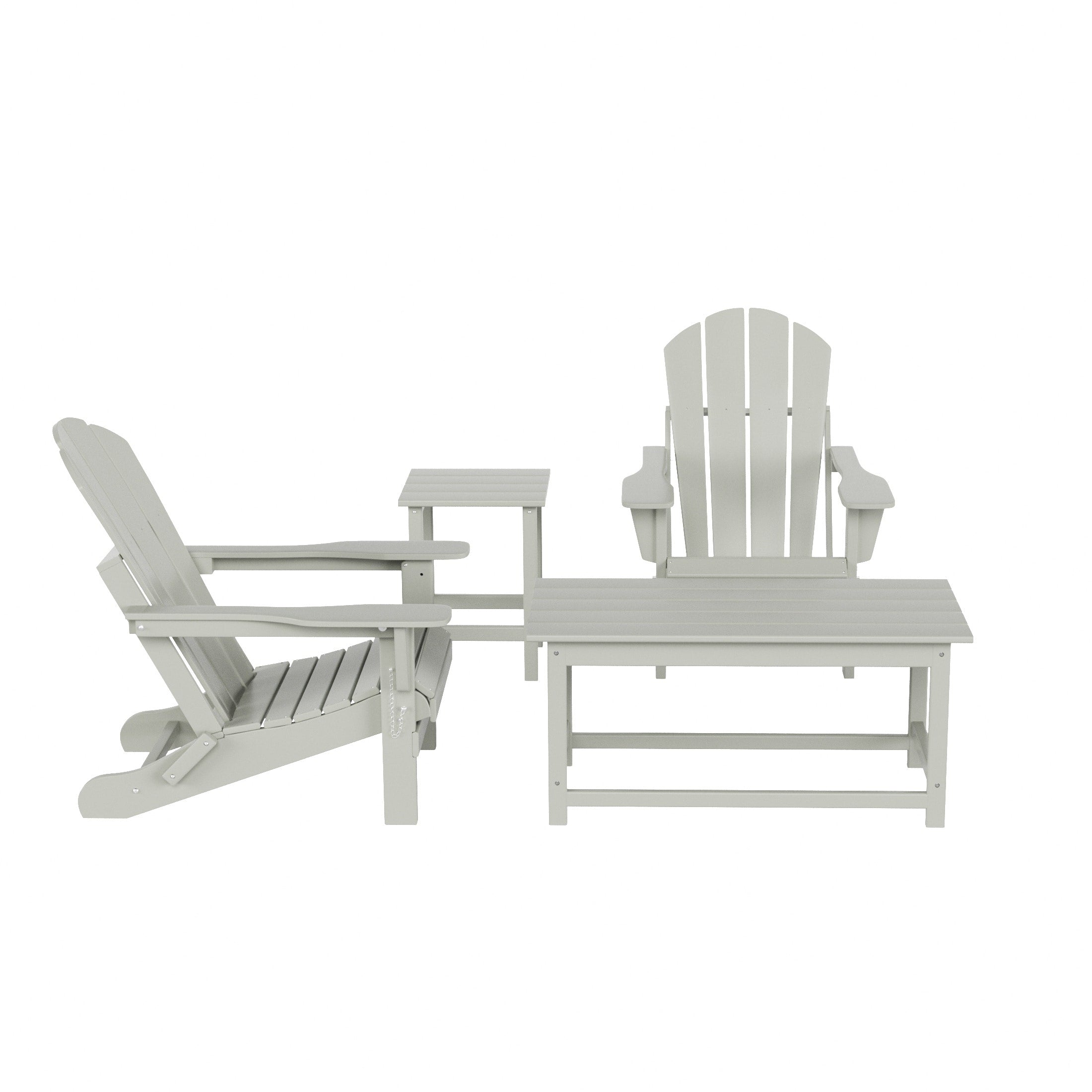 Ensemble de 4 chaises Adirondack pliables Polytrends Laguna en PEHD pour terrasse extérieure, toutes saisons