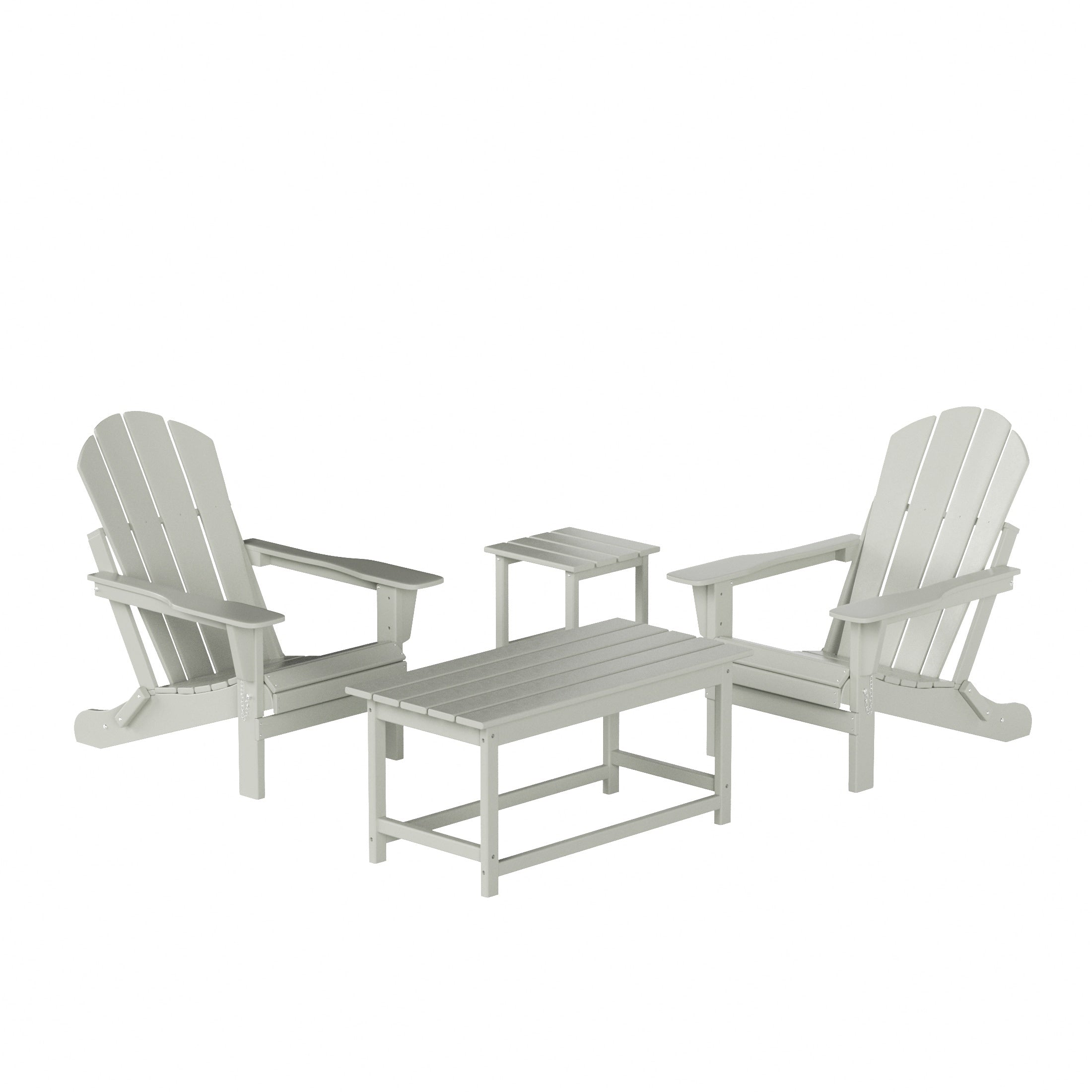 Ensemble de 4 chaises Adirondack pliables Polytrends Laguna en PEHD pour terrasse extérieure, toutes saisons
