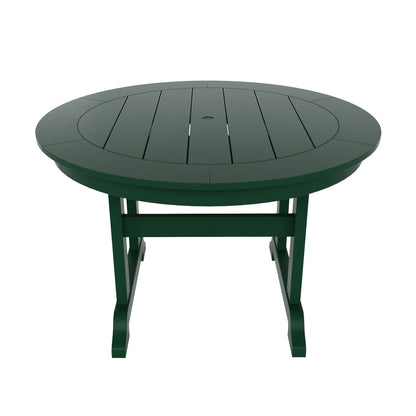 Ensemble de salle à manger d'extérieur Polytrends Laguna en PEHD, toutes saisons, avec table ronde et fauteuils (ensemble de 5 pièces)