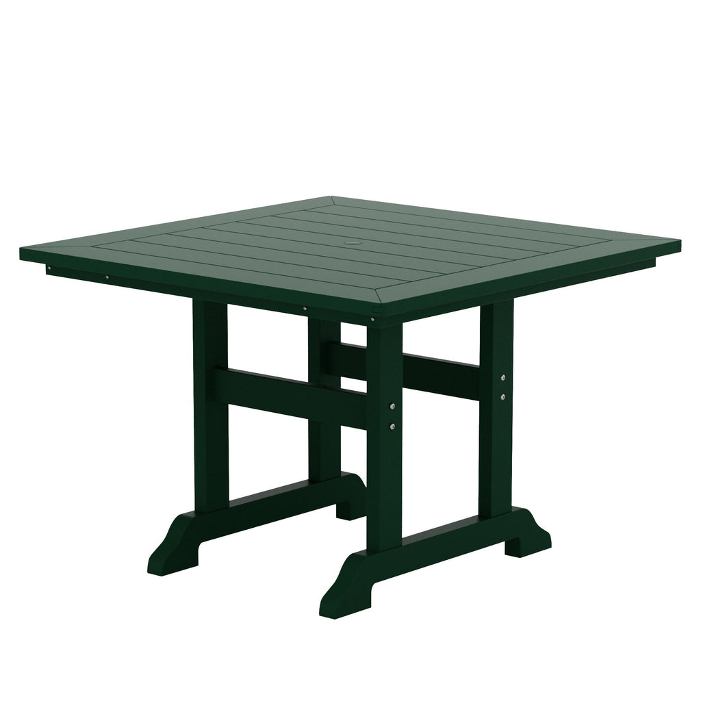 Ensemble de salle à manger d'extérieur Polytrends Laguna en PEHD, toutes saisons, avec table carrée et fauteuils (ensemble de 5 pièces)
