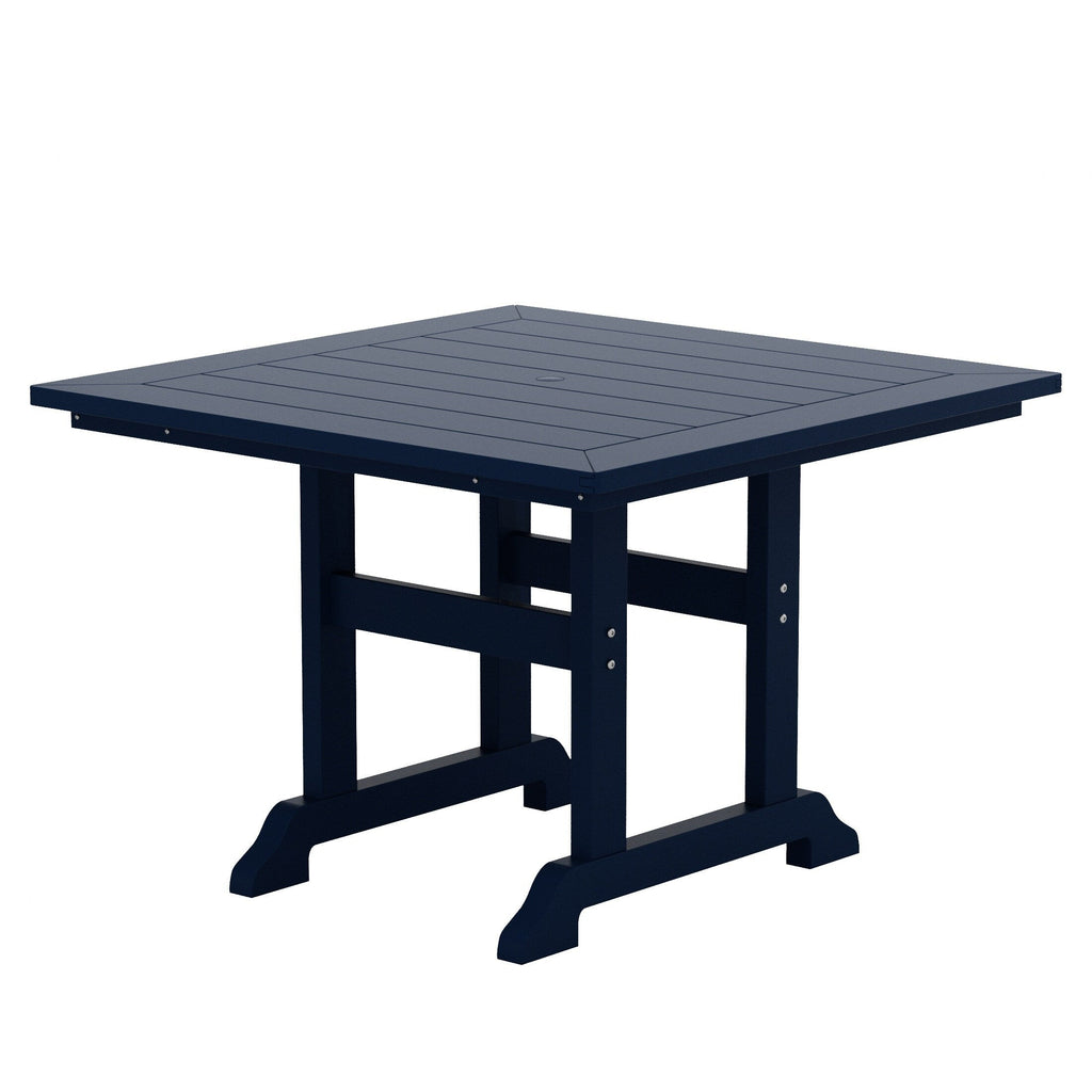 Ensemble de salle à manger d'extérieur Polytrends Laguna en PEHD, toutes saisons, avec table carrée et fauteuils (ensemble de 5 pièces)
